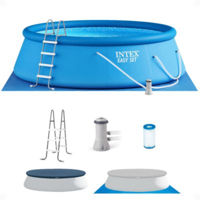 Надувной бассейн Intex 15' x 48" Easy Set с лестницей и насосом