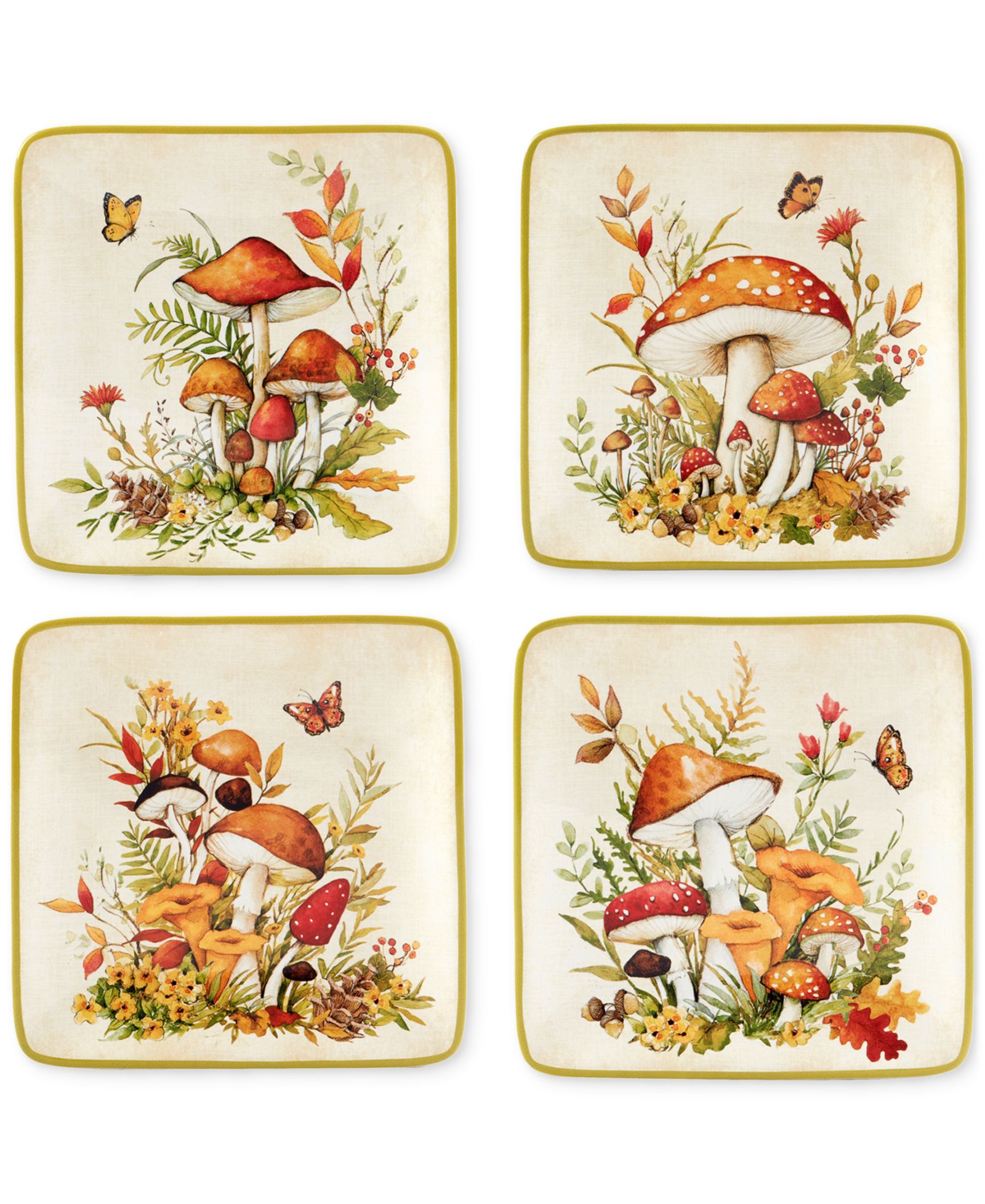 Тарелки Certified International Woodland Critters, набор 4 шт.