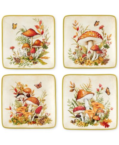 Certified International Woodland Critters Canape Plates, Set of 4