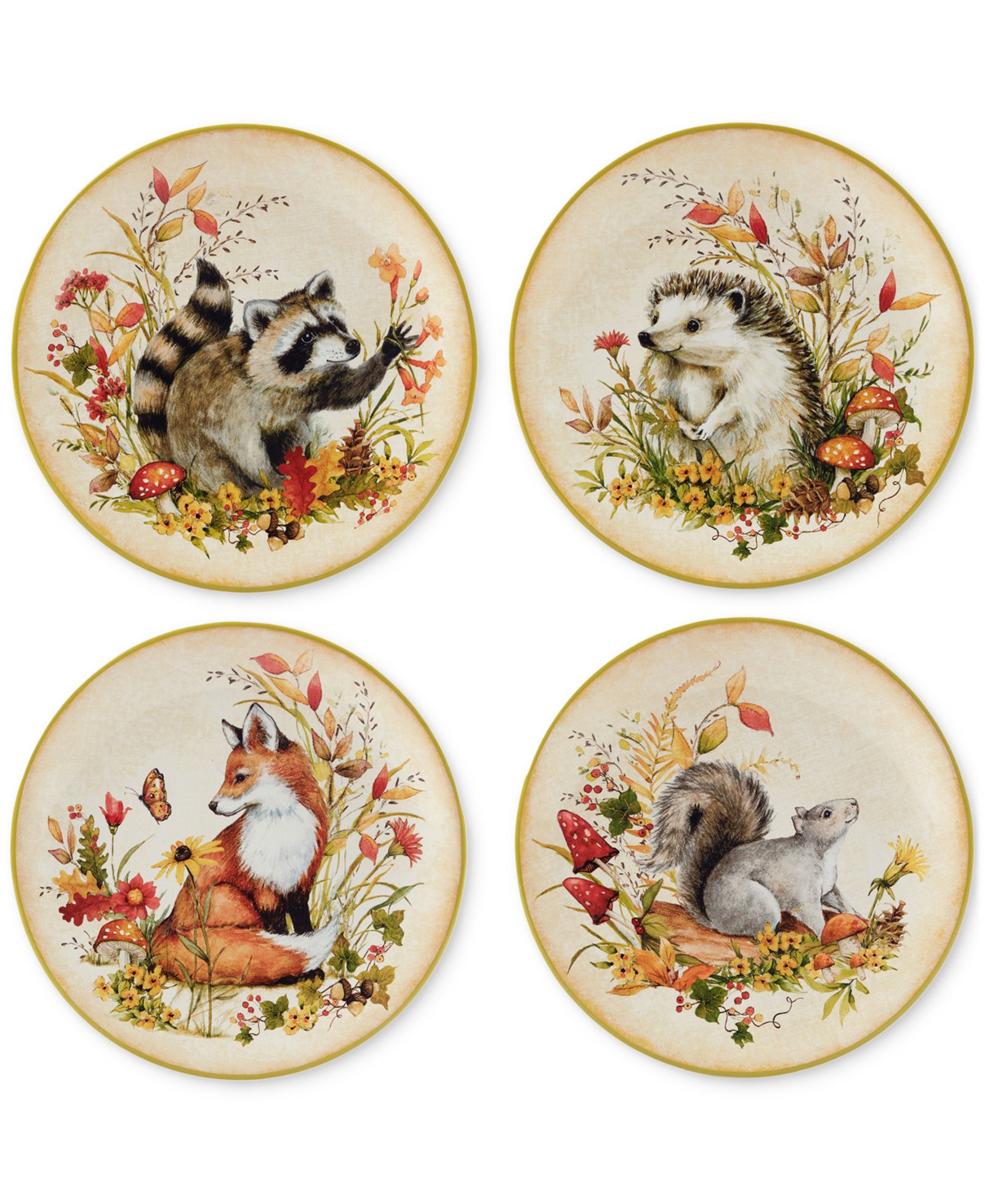 Десертные тарелки Certified International Woodland Critters, набор из 4 шт.