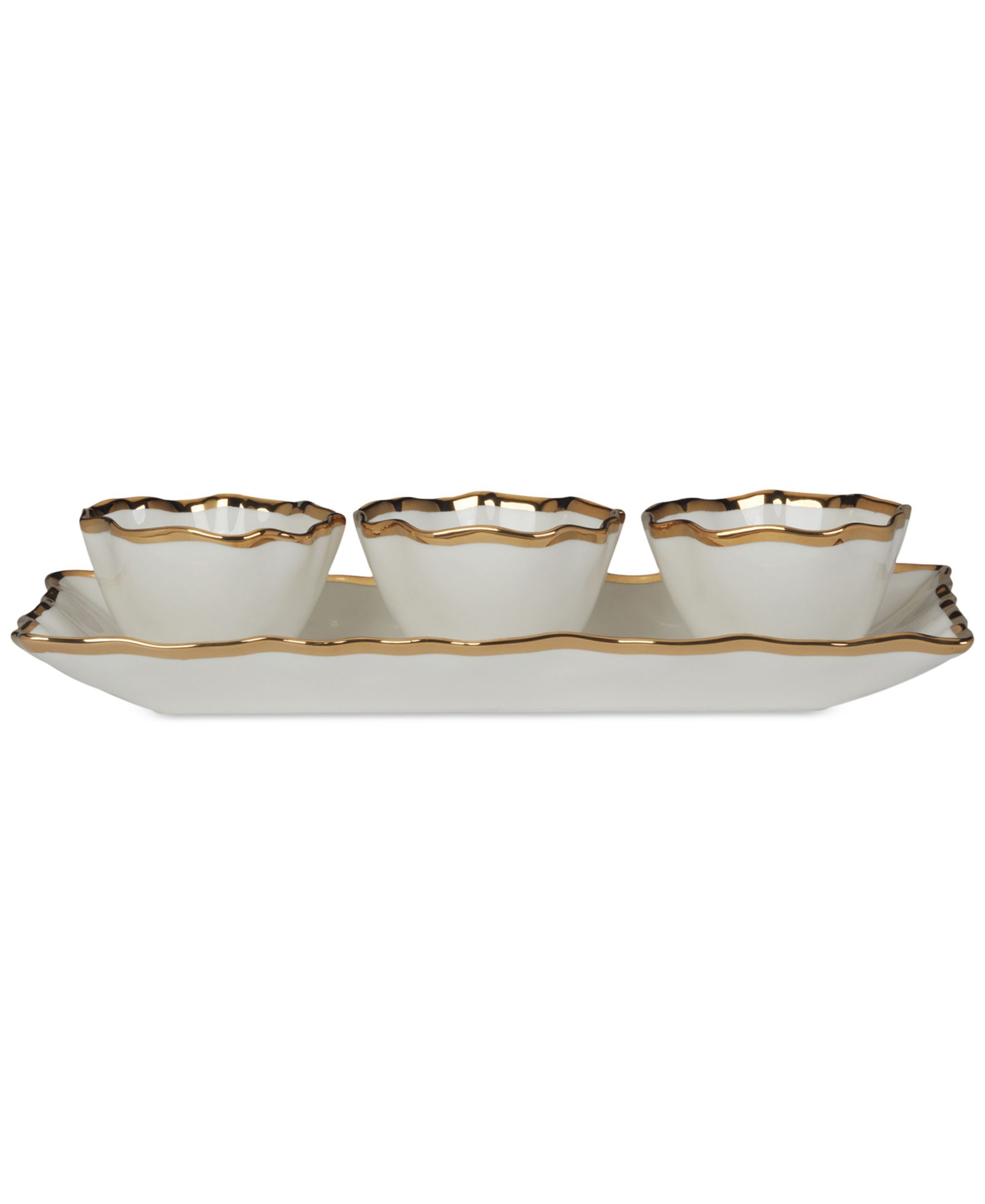 Certified International Regency 4-Piece Tray & Condiment Bowls