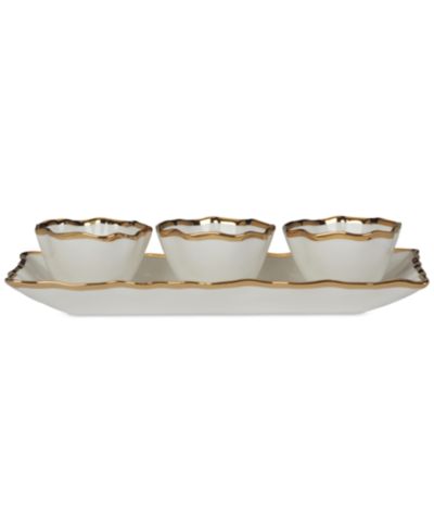 Certified International Regency 4-Piece Tray & Condiment Bowls