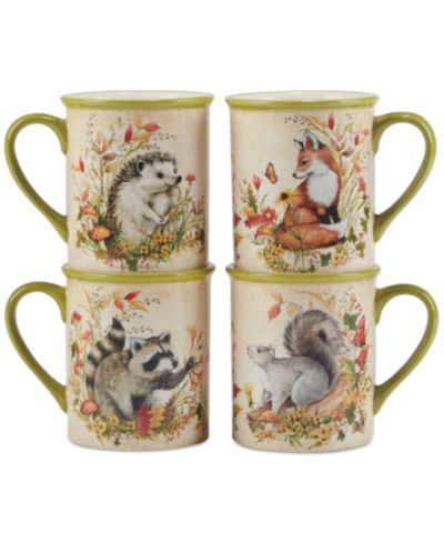 Certified International Woodland Critters кружки, набор из 4 штук