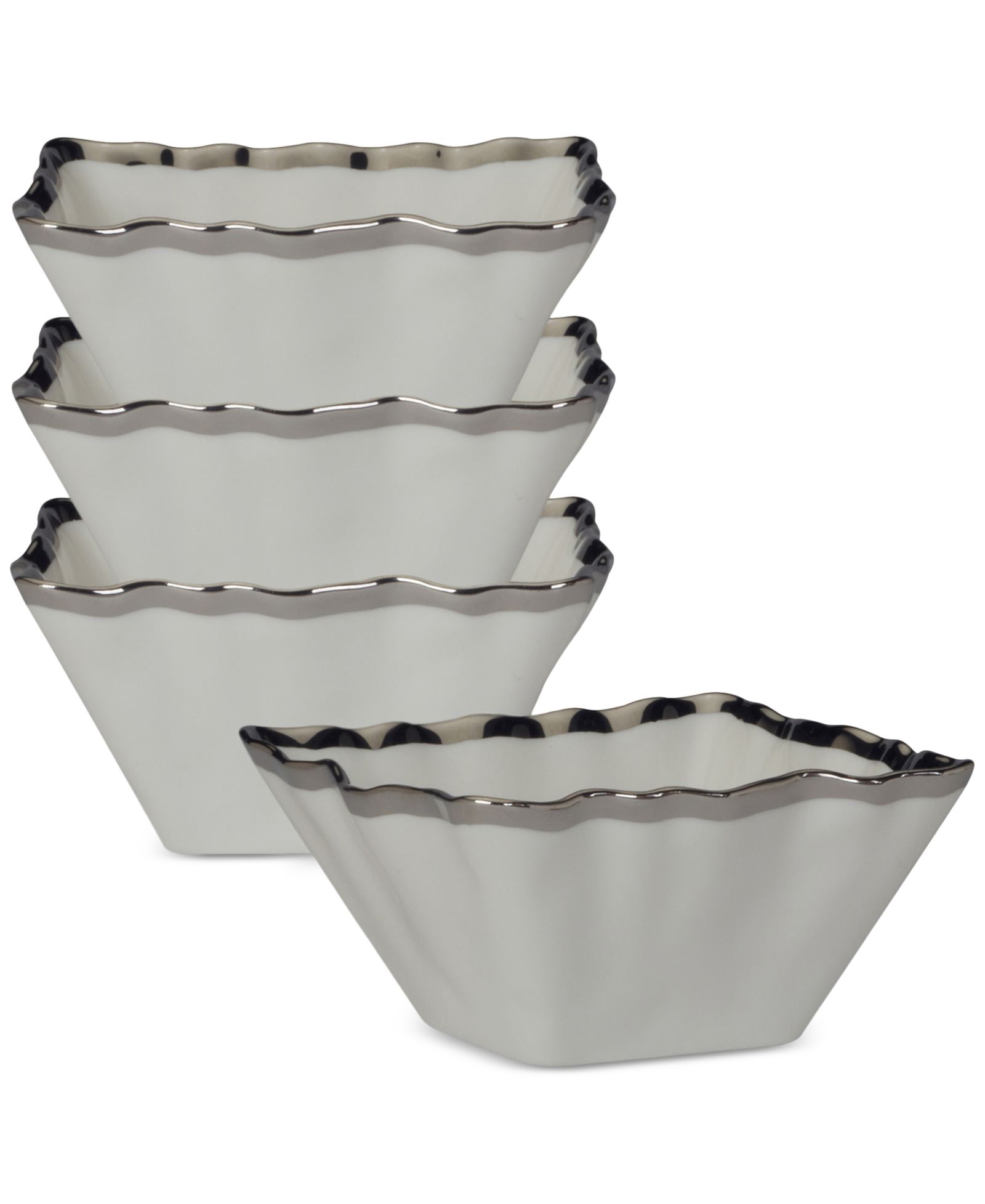 Certified International Regency Square Snack Bowls, Set of 4