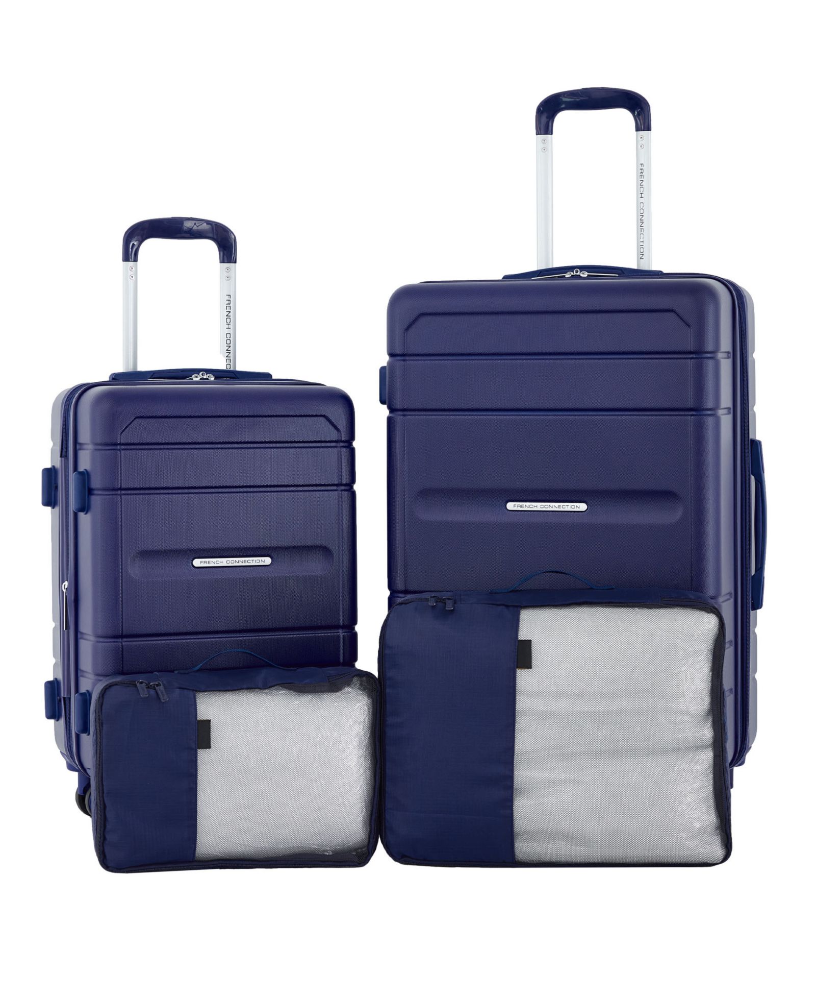 French Connection Saint Martin 4 Piece Hardside Luggage Set 4in1 CUP/USB/USB-C/PHONE HOLDER