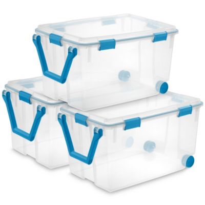 Набор контейнеров для хранения Sterilite 120 Qt Wheeled Gasket Box, 3 предмета