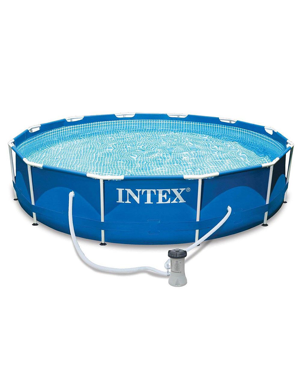 Intex надземный бассейн с металлическим каркасом 12ft x 30in с фильтром