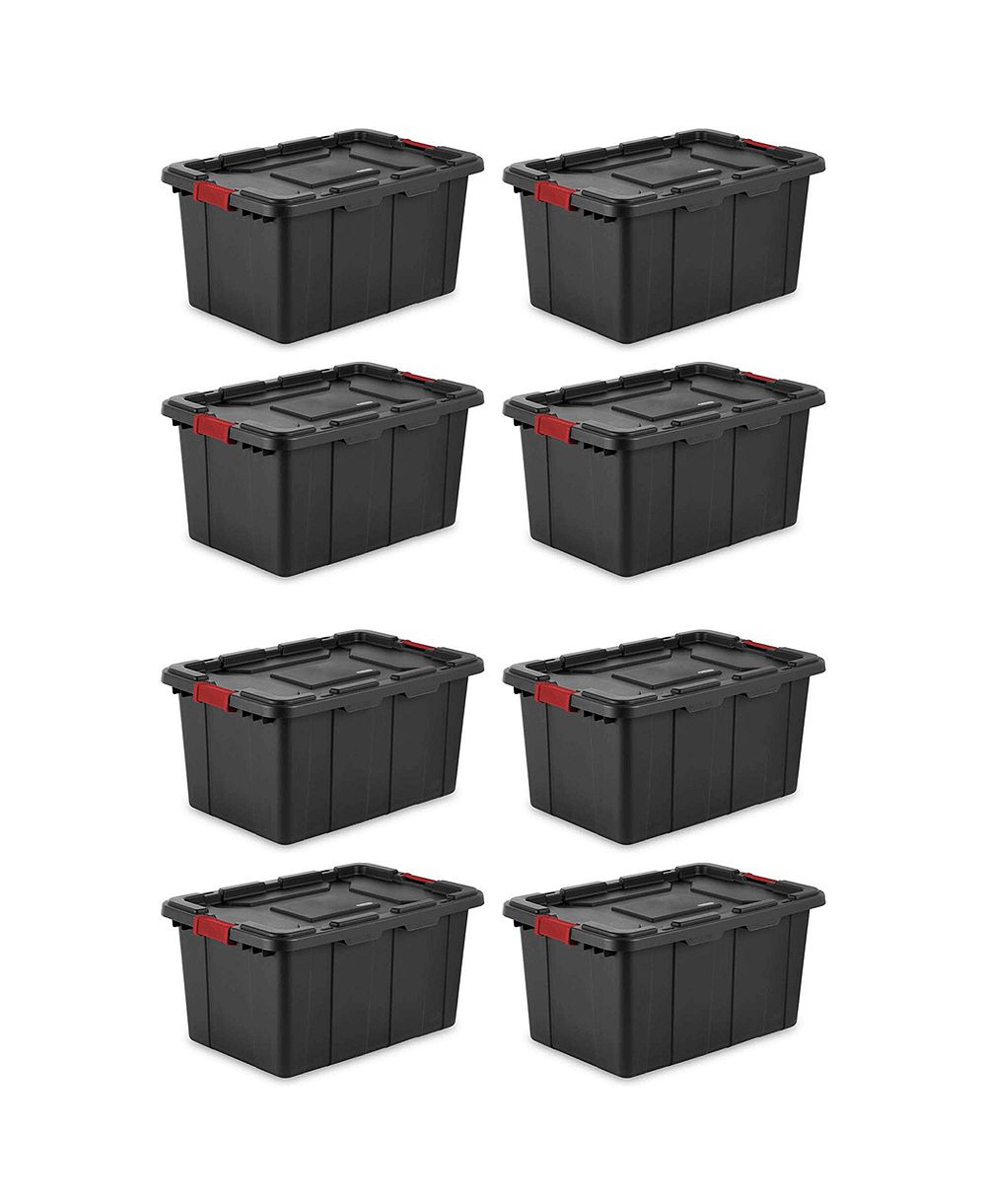 Sterilite 15 Gallon Durable Rugged Industrial Tote with Latches, 12 Pack