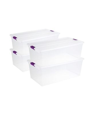 Контейнер для хранения Sterilite 110 Quart Clear View с защелкой, набор из 4 шт.