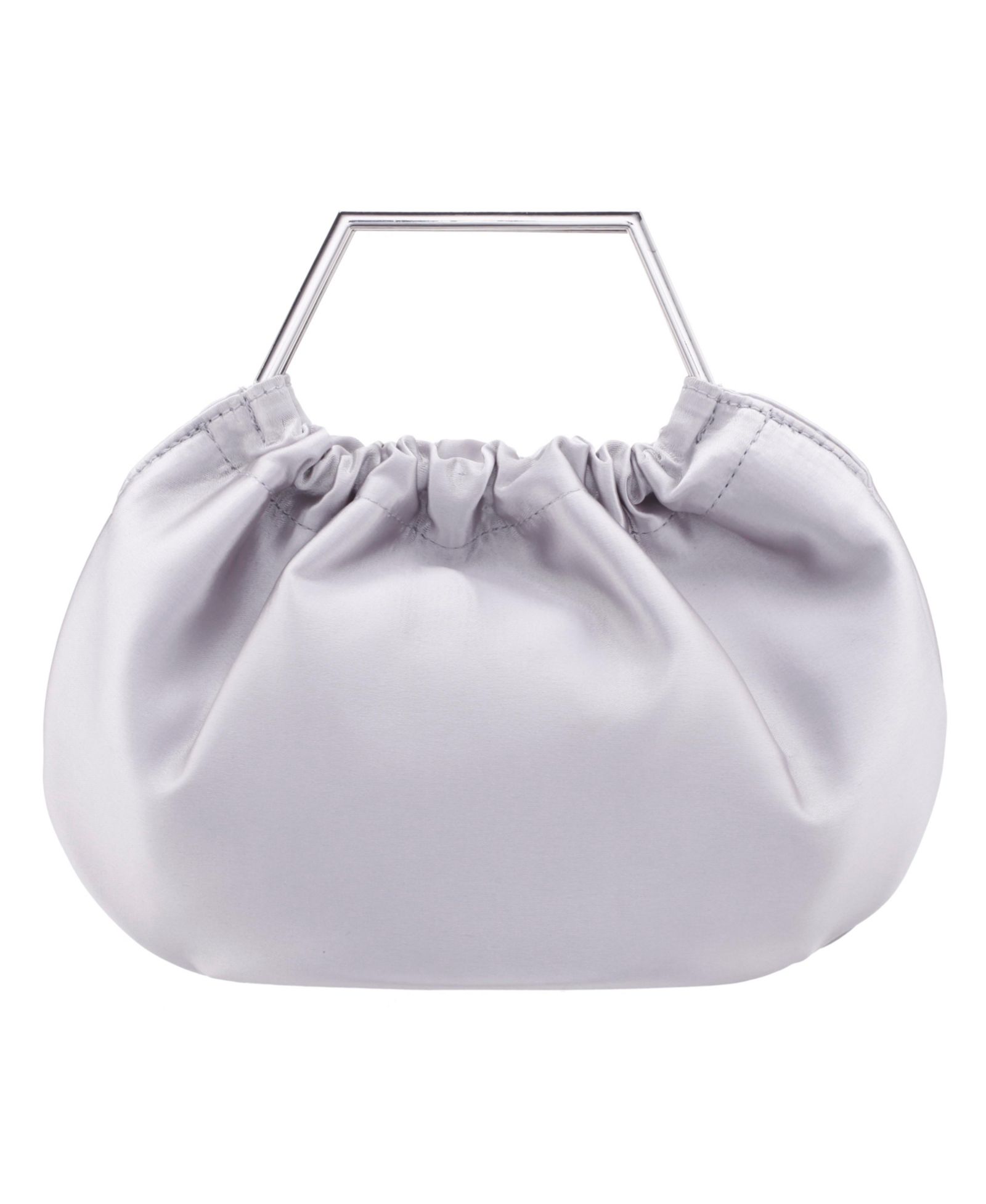 Nina Metal Handle Satin Pouch Bag