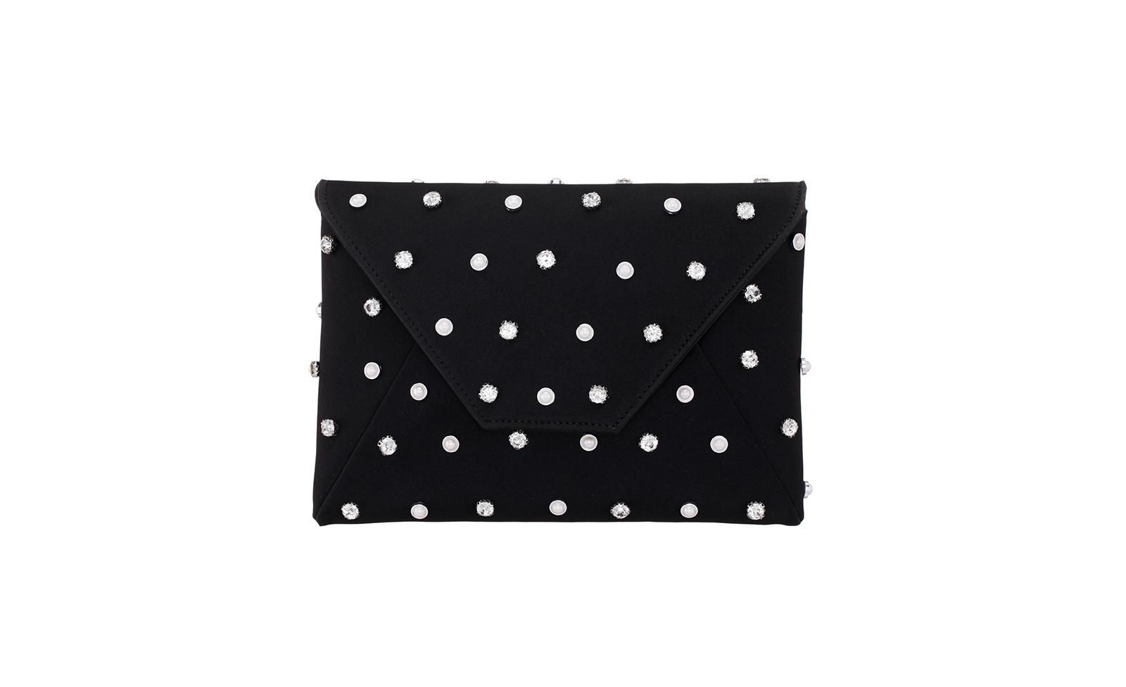 Nina Imitation Pearl/Crystal Adorned Square Envelope Clutch