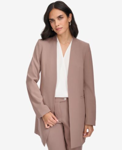Calvin Klein Women's Roll Sleeve Open Front Blazer