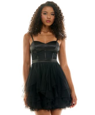 Платье City Studios Juniors' Satin and Chiffon Corset Fit & Flare