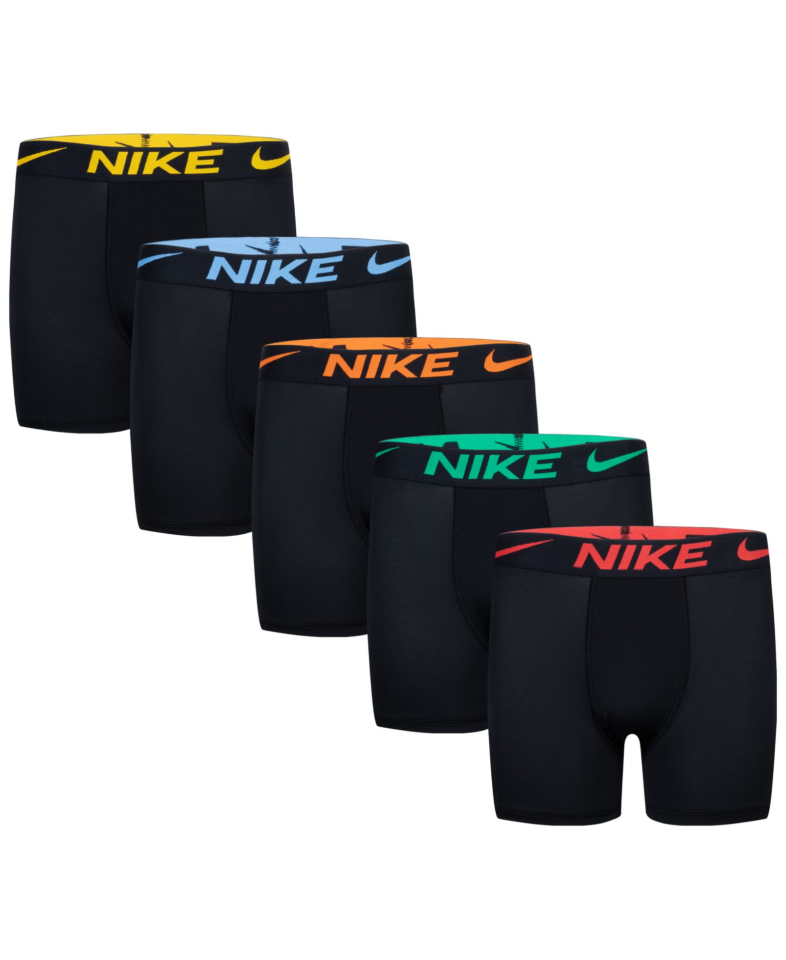 Nike Big Boys Dri-FIT Polyester Color Pop Boxer Briefs Underwear, 5-Pack