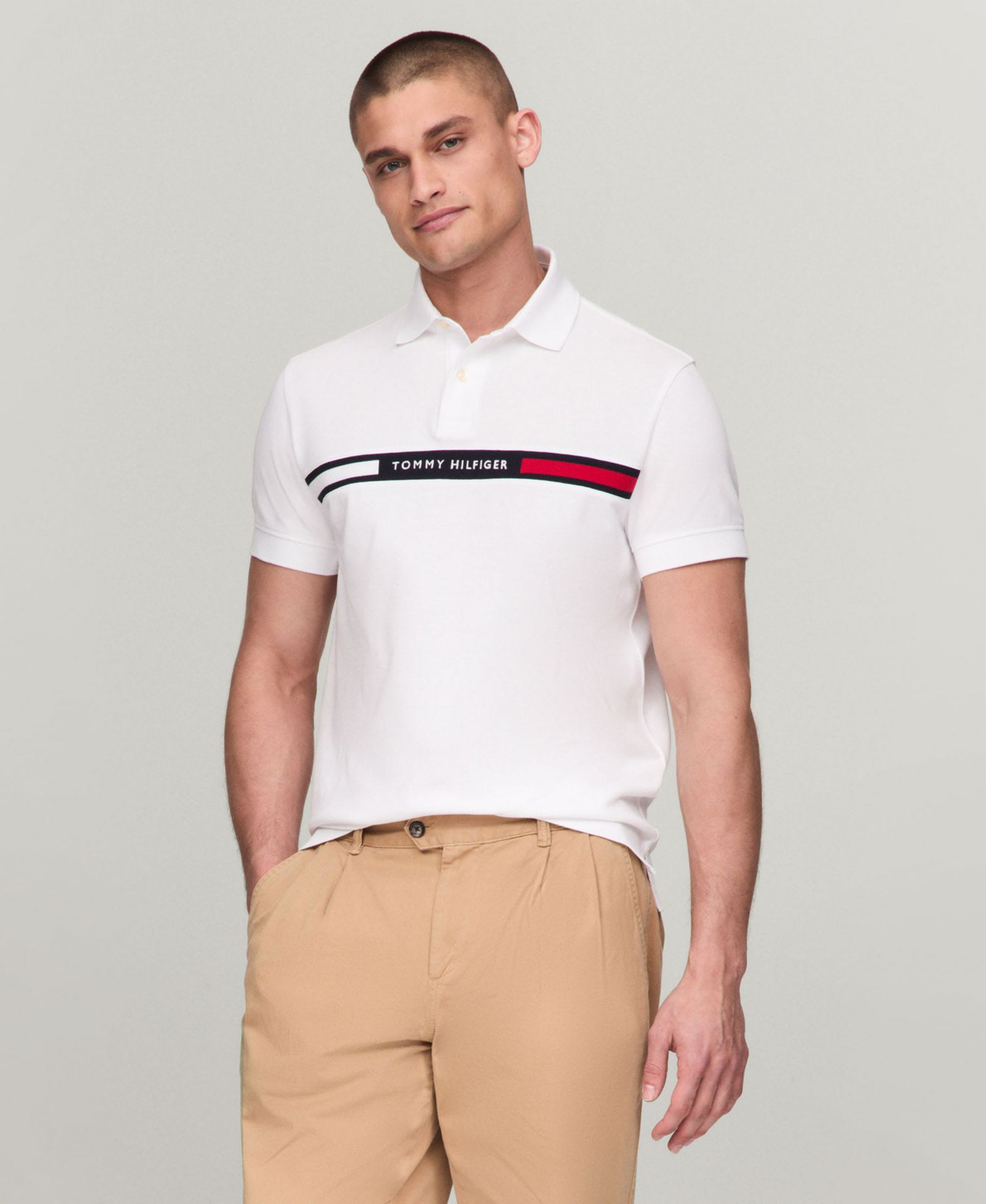 Мужская рубашка Tommy Hilfiger Classic-Fit Embroidered Chest Insert Polo Shirt
