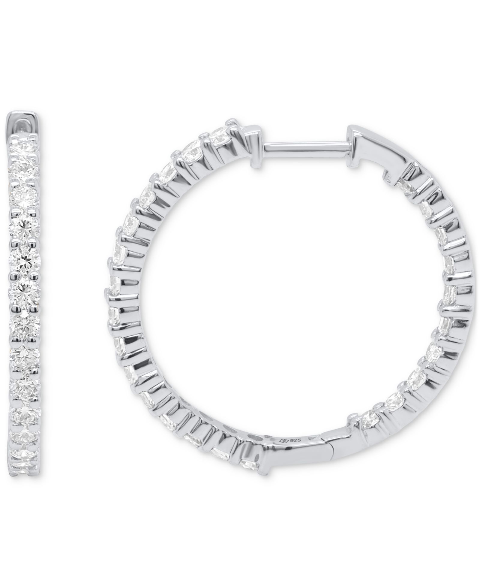 Серьги-кольца Forever Grown Diamonds Lab Grown Diamond в серебре или позолоченном серебре 14K Gold-Plated