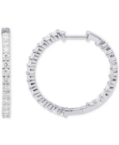 Forever Grown Diamonds Lab Grown Diamond Hoop Earrings (2 ct. t.w.) in Sterling Silver or 14K Gold-Plated Sterling Silver