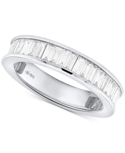 Forever Grown Diamonds Lab Grown Diamond Baguette Band (1 ct. t.w.) in Sterling Silver or 14k Gold-Plated Sterling Silver