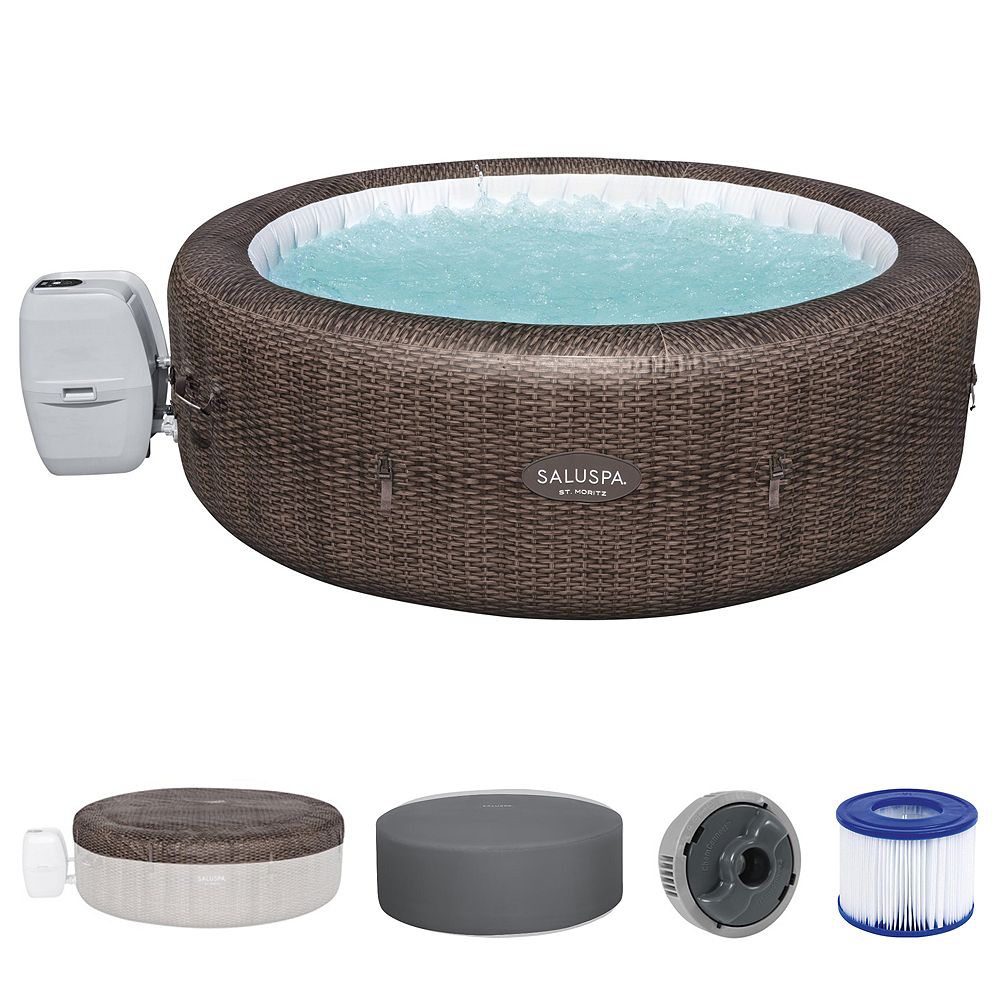 Надувной джакузи Bestway SaluSpa St Moritz AirJet с крышкой EnergySense, Brown