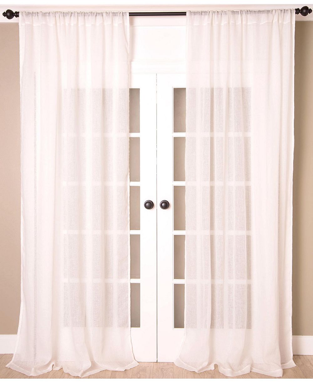 IHI Home Superior Linen Sheer - Solid Linen Curtain Panel with Rod Pocket