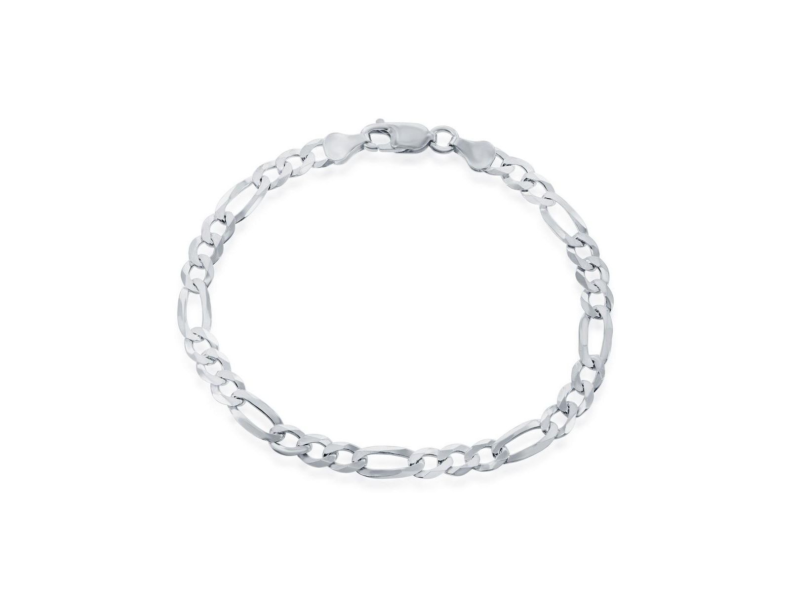 Simona Sterling Silver 5.8mm Figaro Chain - Rhodium Plated
