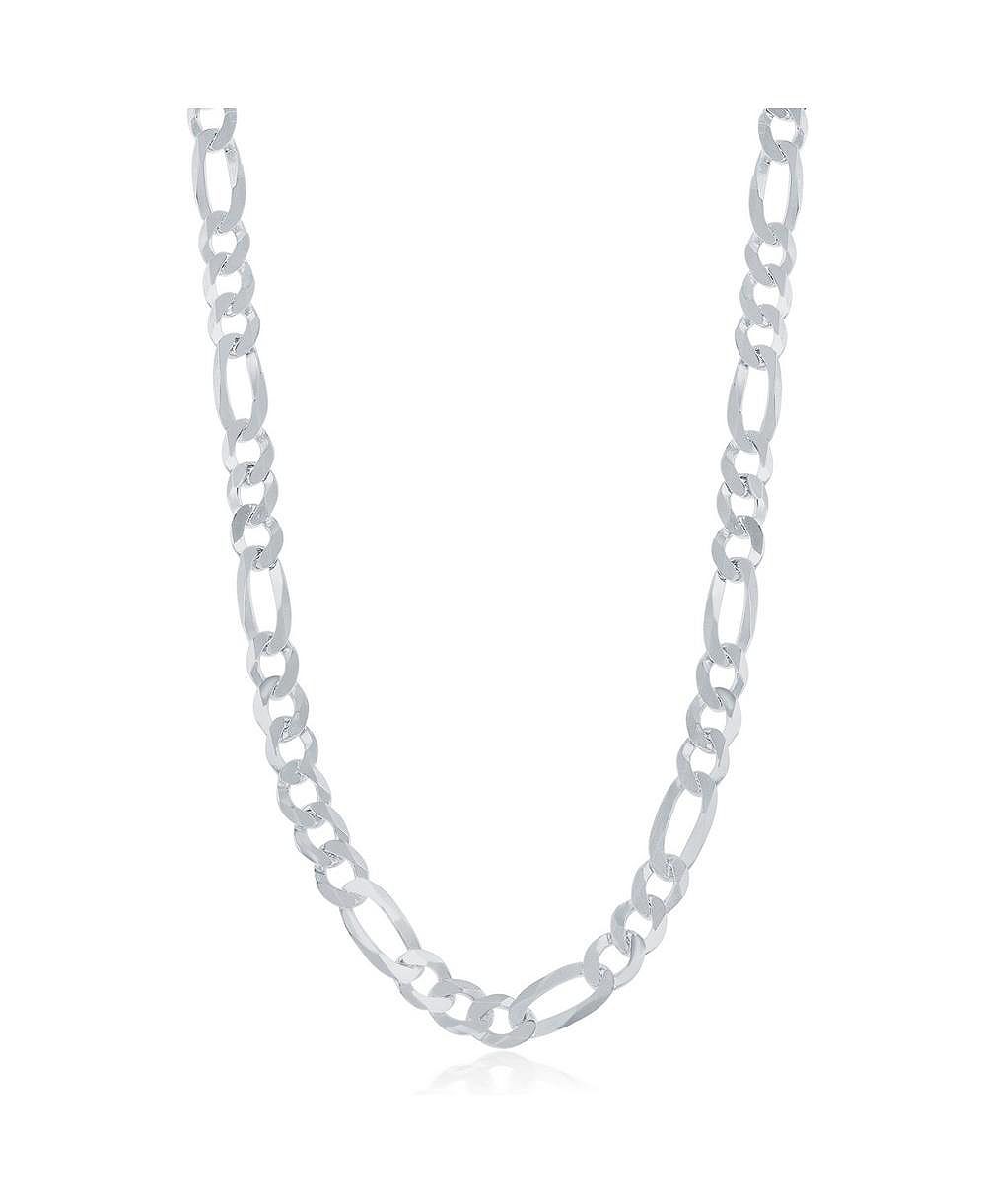 Simona Sterling Silver 5.8mm Figaro Chain -Rohdium Plated