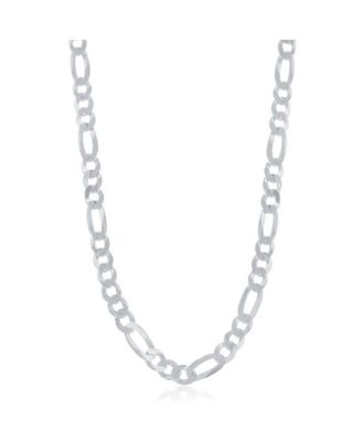 Simona Sterling Silver 5.8mm Figaro Chain -Rohdium Plated