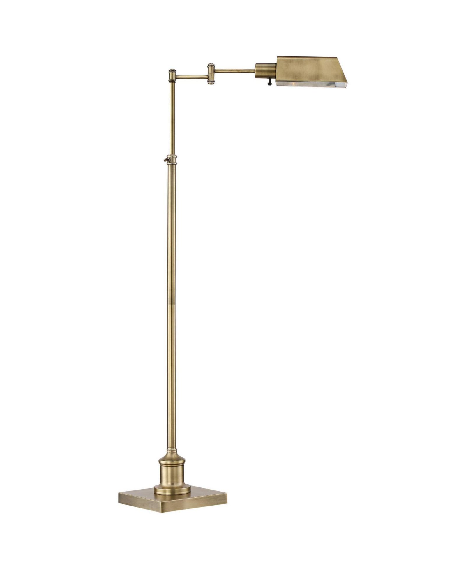 Regency Hill Jenson Traditional Pharmacy Swing Arm Floor Lamp 54" Tall Adjustable Aged Brass Metal Shade for Living Room Reading Bedroom Office