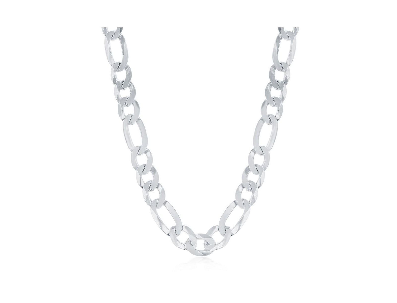 Simona Sterling Silver 7.5mm Figaro Chain - Rhodium Plated