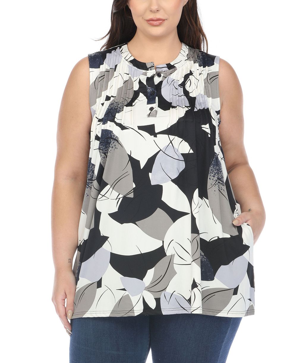 Женская туника White Mark Plus Size с плиссировкой спереди без рукавов