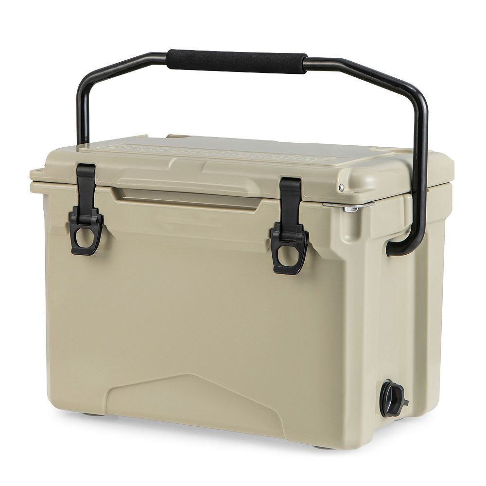 25 Quart Ice Cooler Box with Aluminum Handle and Built In Cup Holders