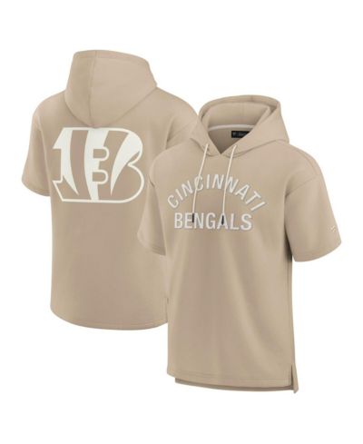 Мужское и женское худи Fanatics Khaki Cincinnati Bengals Elements Super Soft Fleece Short Sleeve Pullover