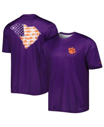 Мужская футболка Columbia Clemson Tigers Terminal Tackle Omni-Shade, фиолетовая