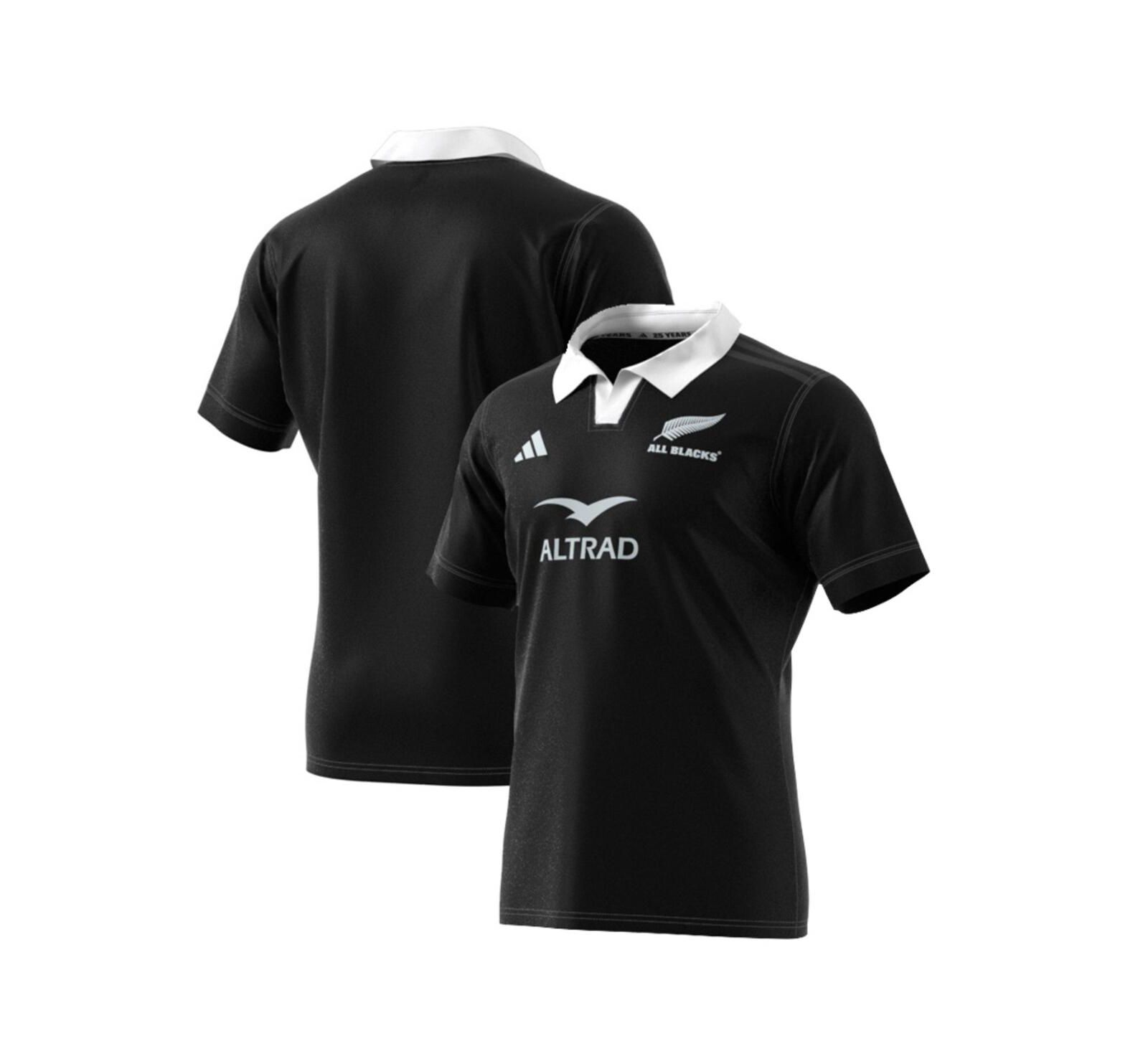 Мужская реплика джерси Adidas Men's Black New Zealand Rugby 2024/25 Home