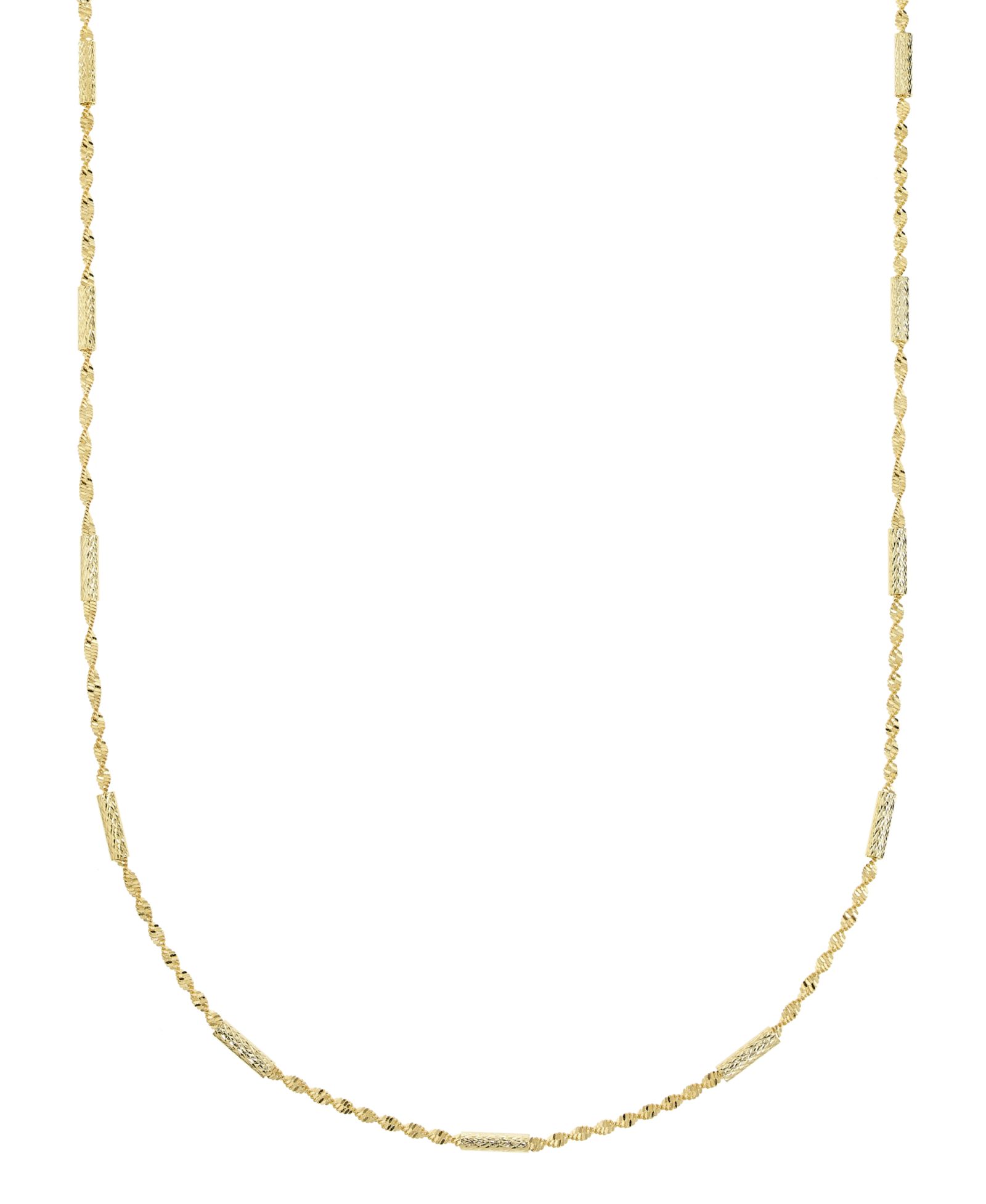 And Now This Silver Plated or 18k Gold Plated Brass Twisted Stationed Necklace