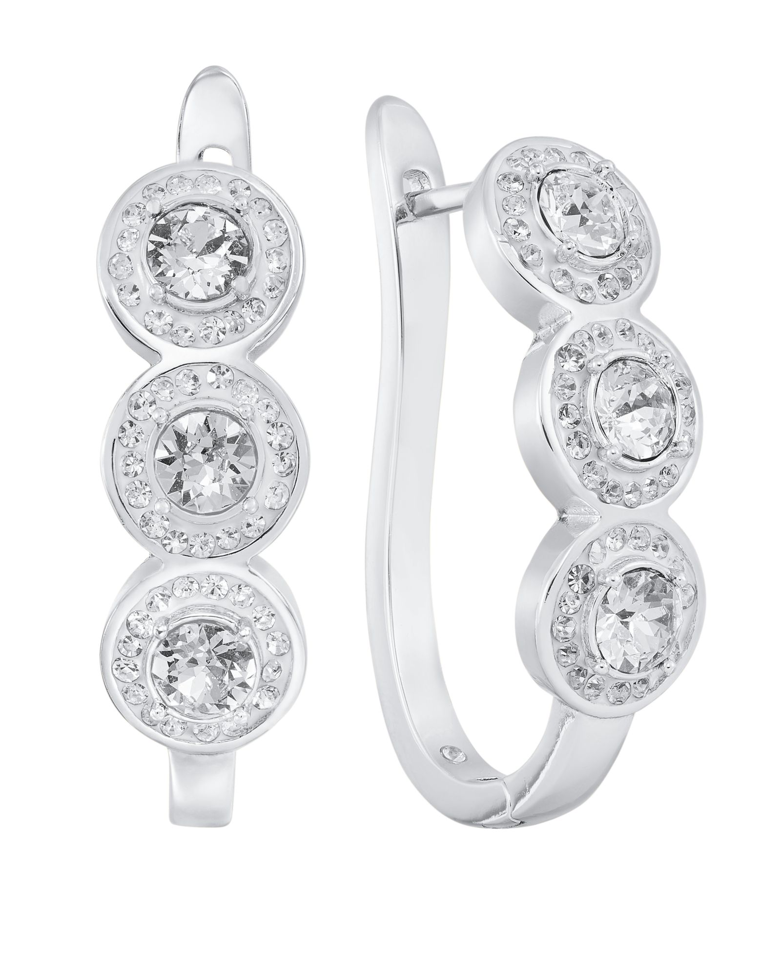 Серьги-кольца And Now This Clear Crystal Pave Hinged Hoop