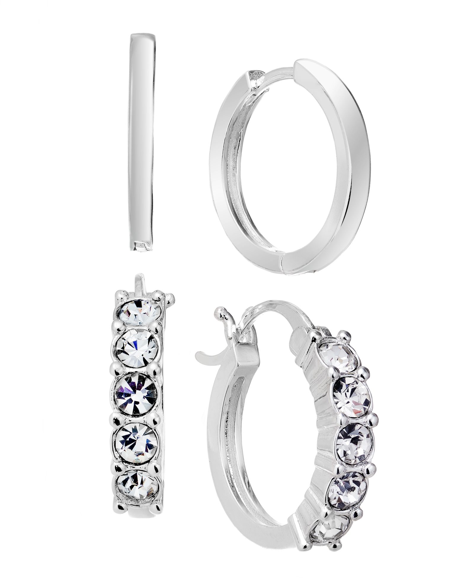 Набор серег-колец And Now This Clear Crystal Duo Hoop