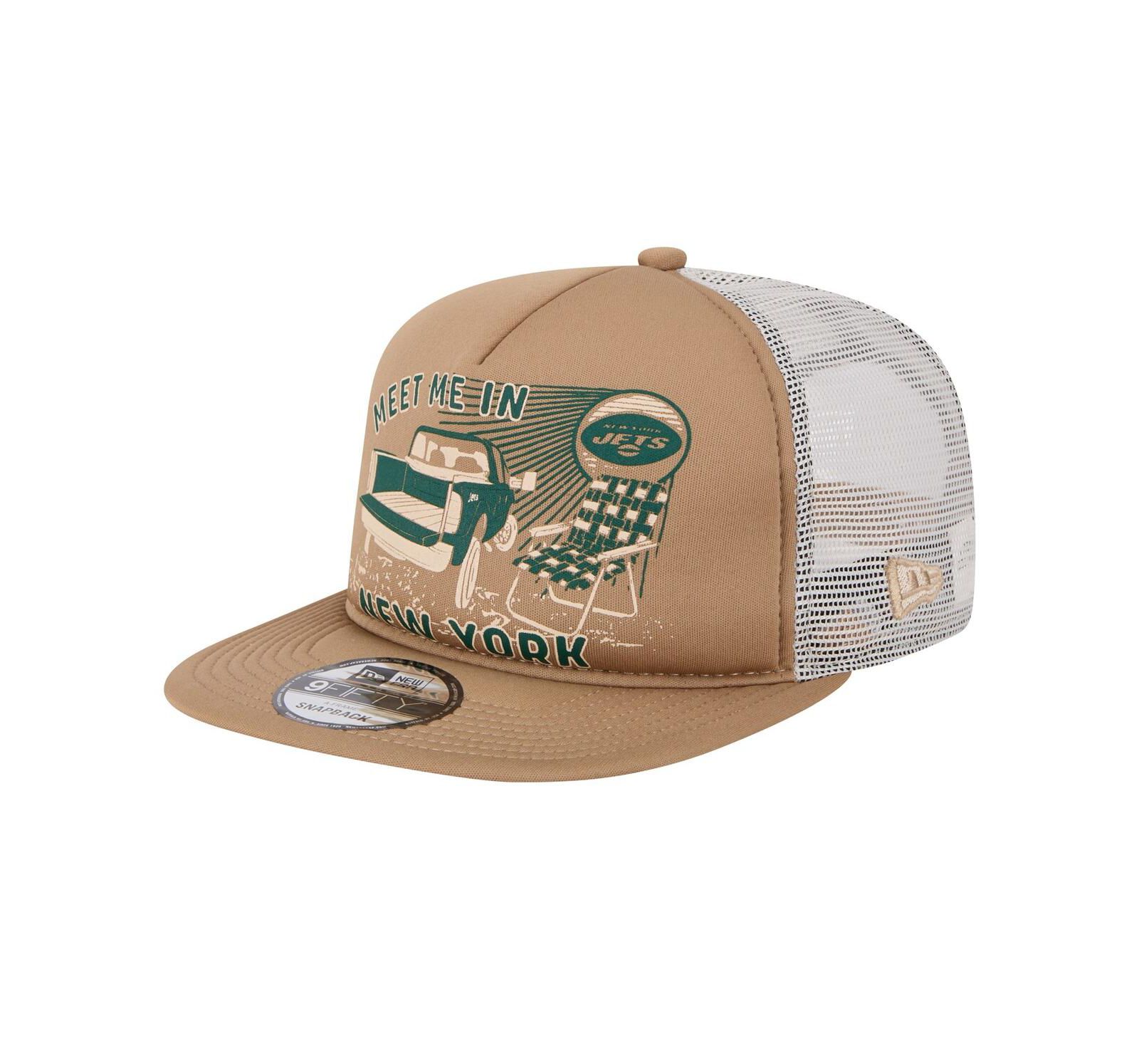 Мужская кепка New Era Tan New York Jets Meet Me 9FIFTY Snapback