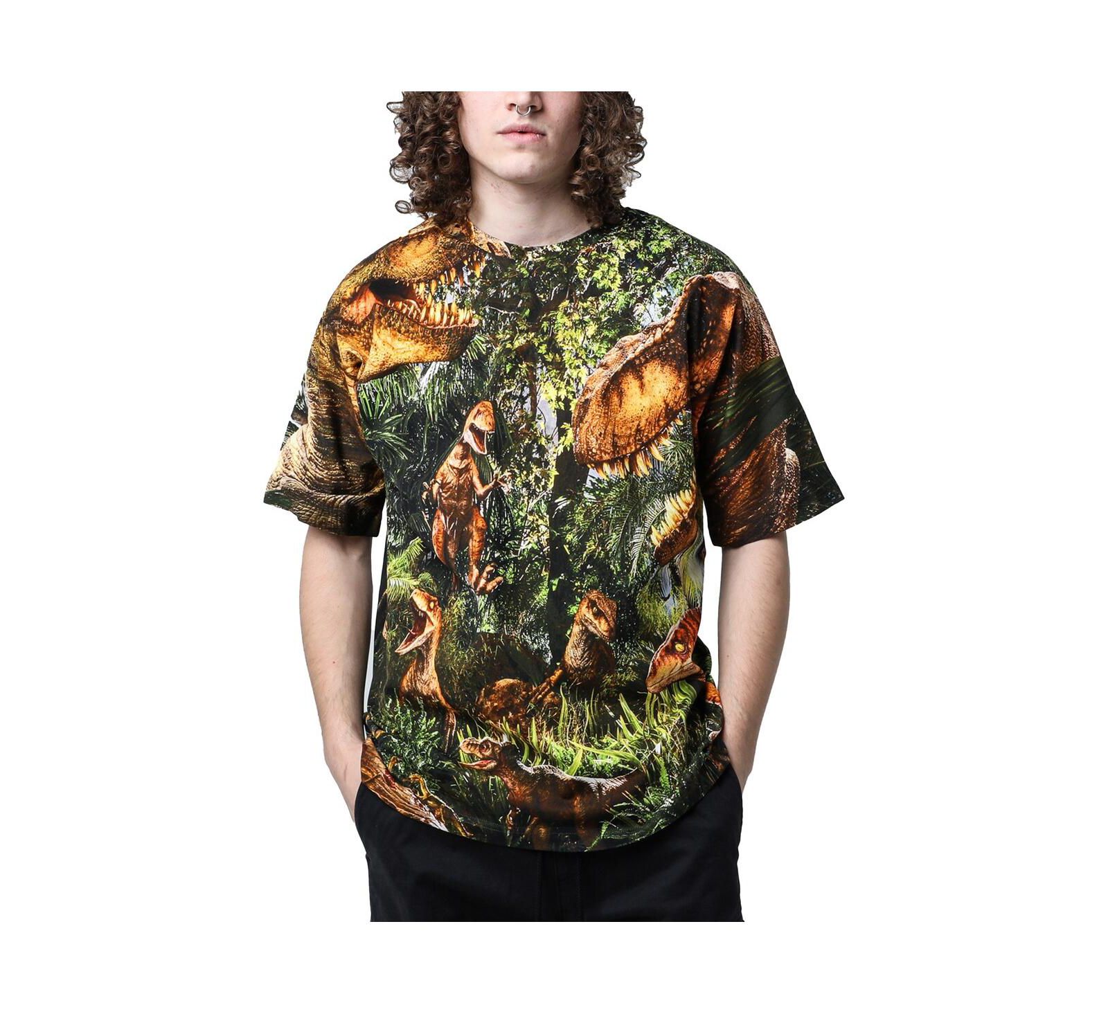 DUMBGOOD Мужской и Женский Green Jurassic Park the Predators Big Print Graphic T-Shirt