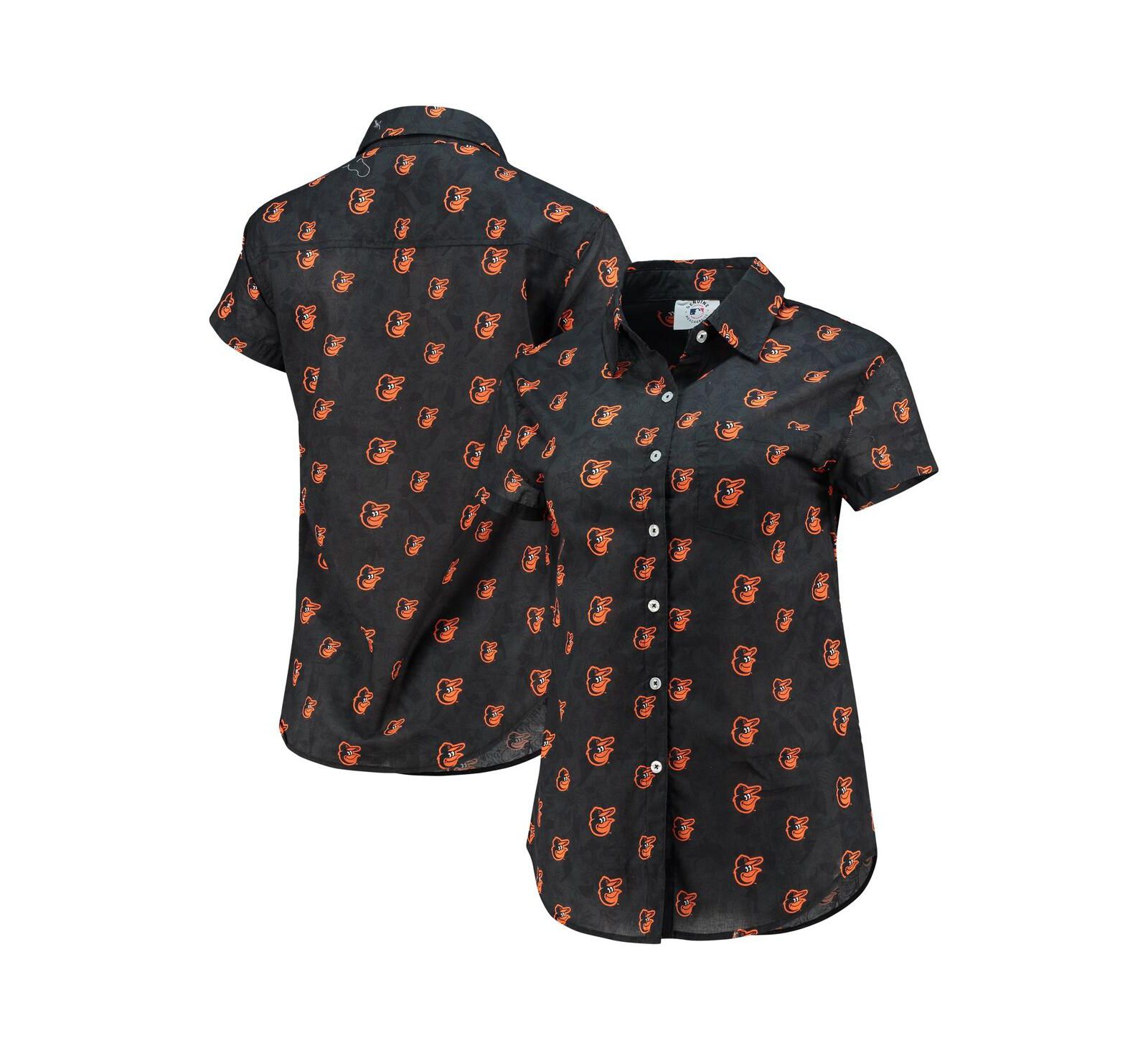 FOCO Women's Orange Baltimore Orioles Floral Button Up Shirt