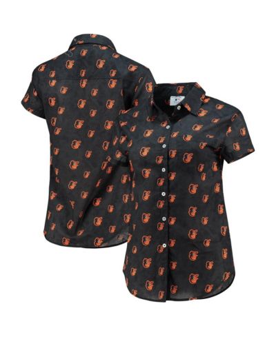 FOCO Women's Orange Baltimore Orioles Floral Button Up Shirt