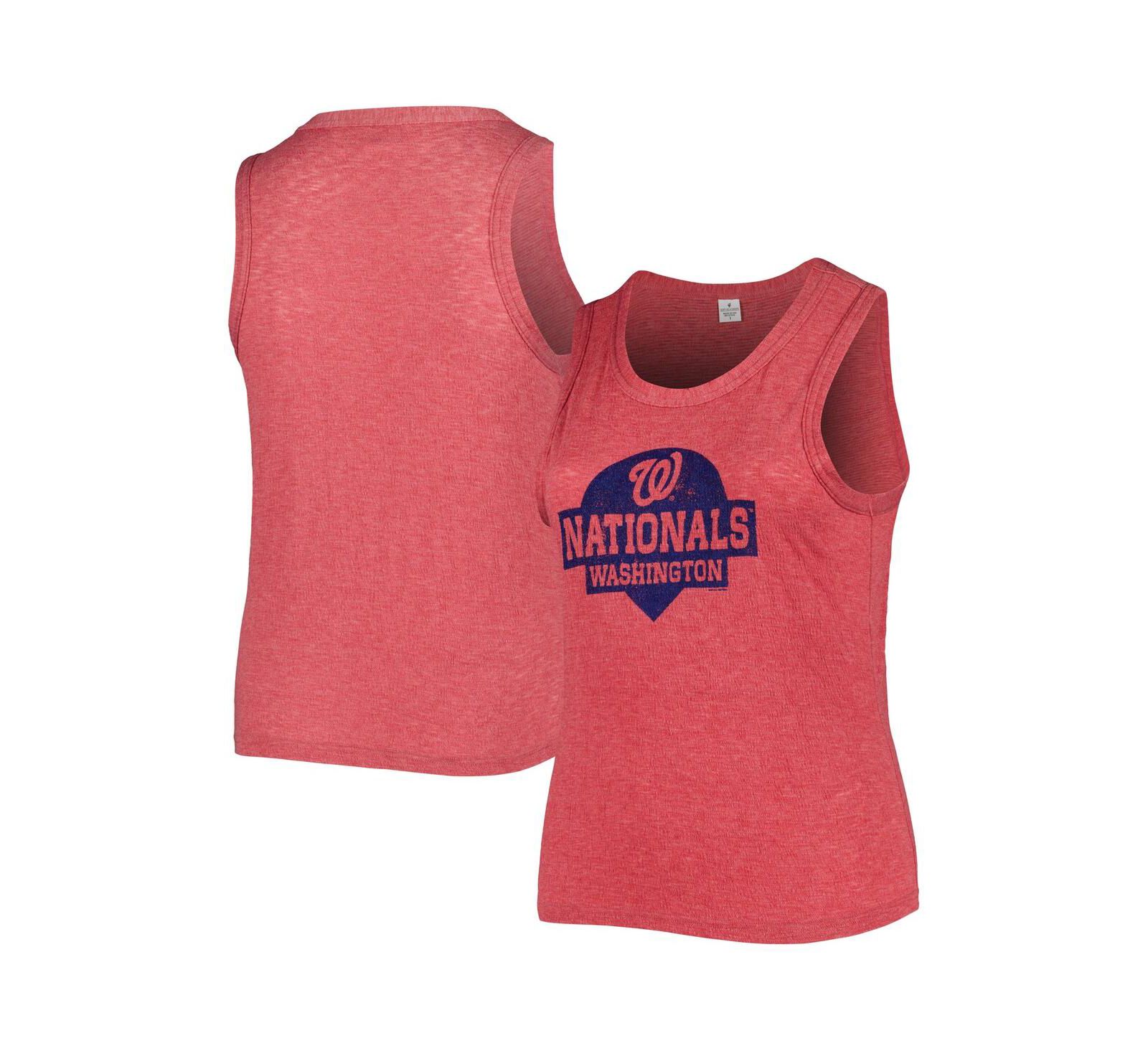 Женский топ Soft as a Grape Washington Nationals, красный, Plus Size, с высоким горлом