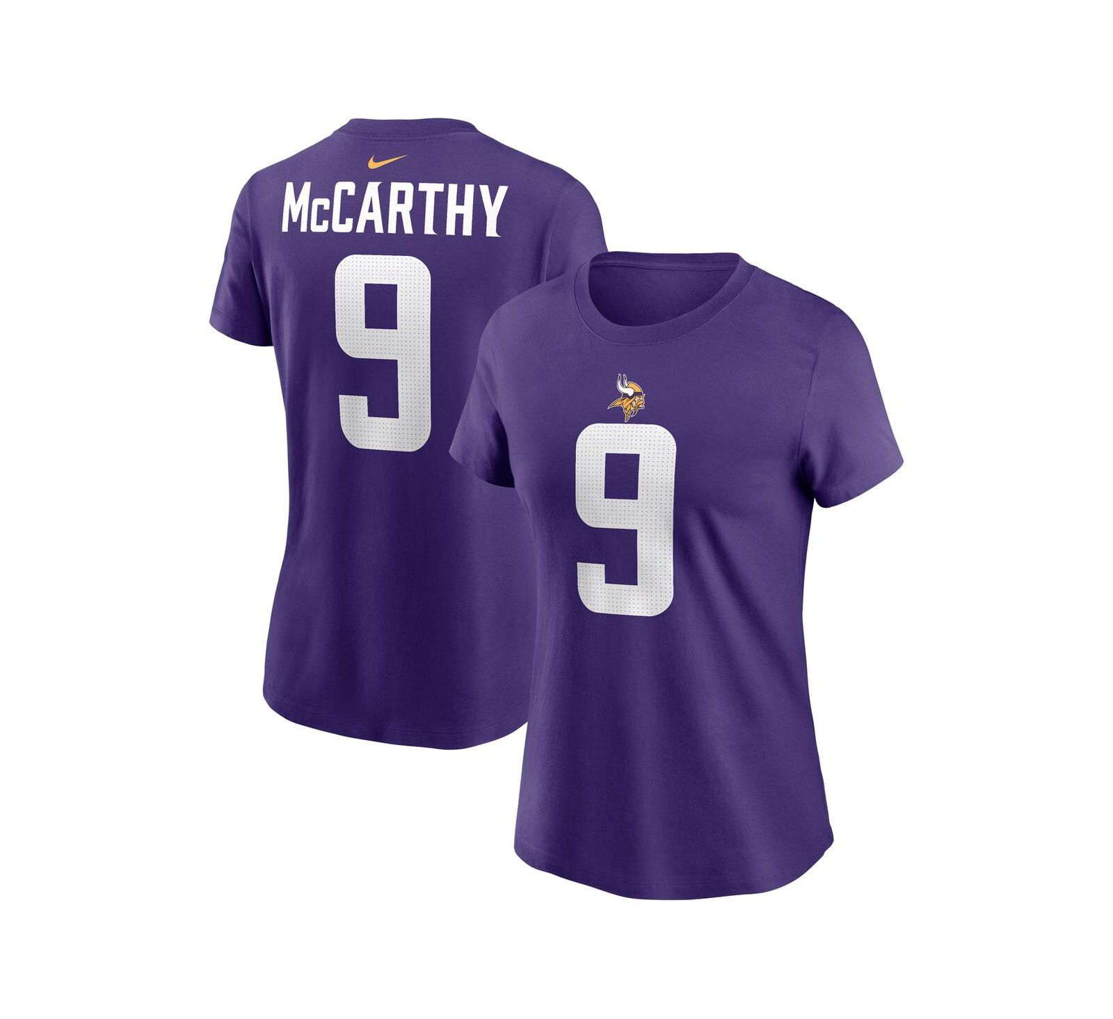 Nike Women's J.J. McCarthy Purple Minnesota Vikings 2024 NFL Draft First Round Pick Name & Number T-Shirt