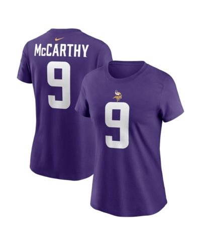 Nike Женская футболка J.J. McCarthy Purple Minnesota Vikings 2024 NFL Draft Name & Number