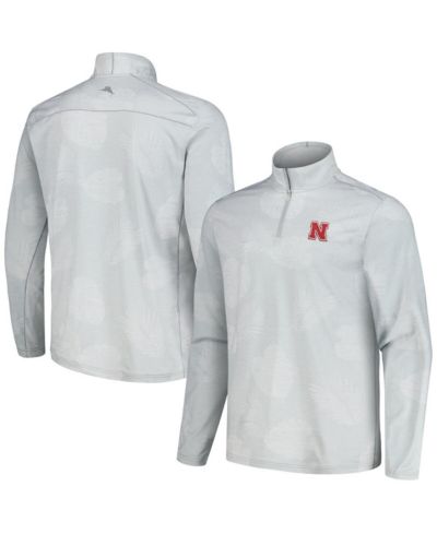 Tommy Bahama Men's Gray Nebraska Huskers Delray Frond IslandZone Half-Zip Jacket