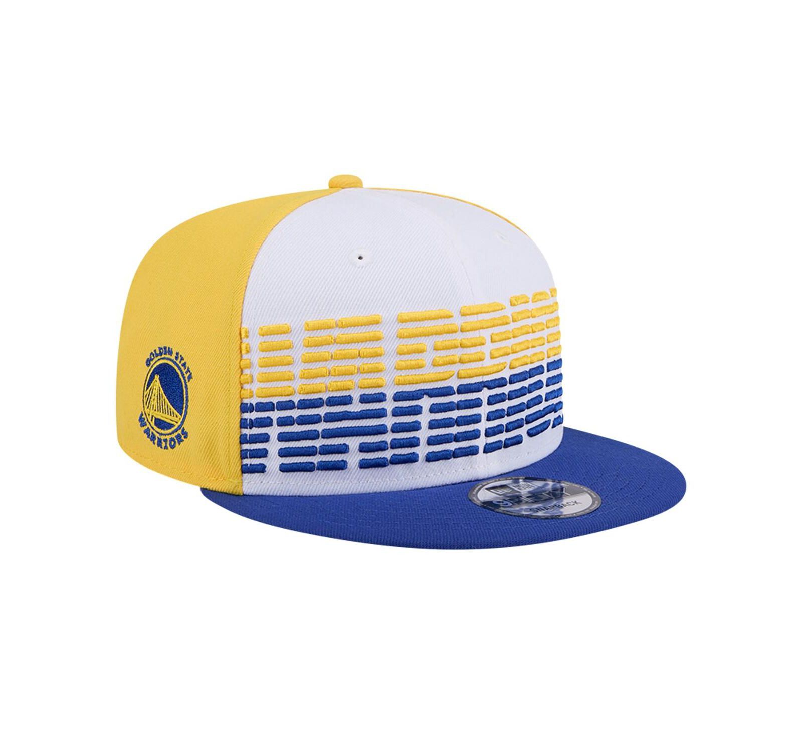 New Era Men's White/Royal Golden State Warriors Throwback Gradient Tech Font 9FIFTY Snapback Hat