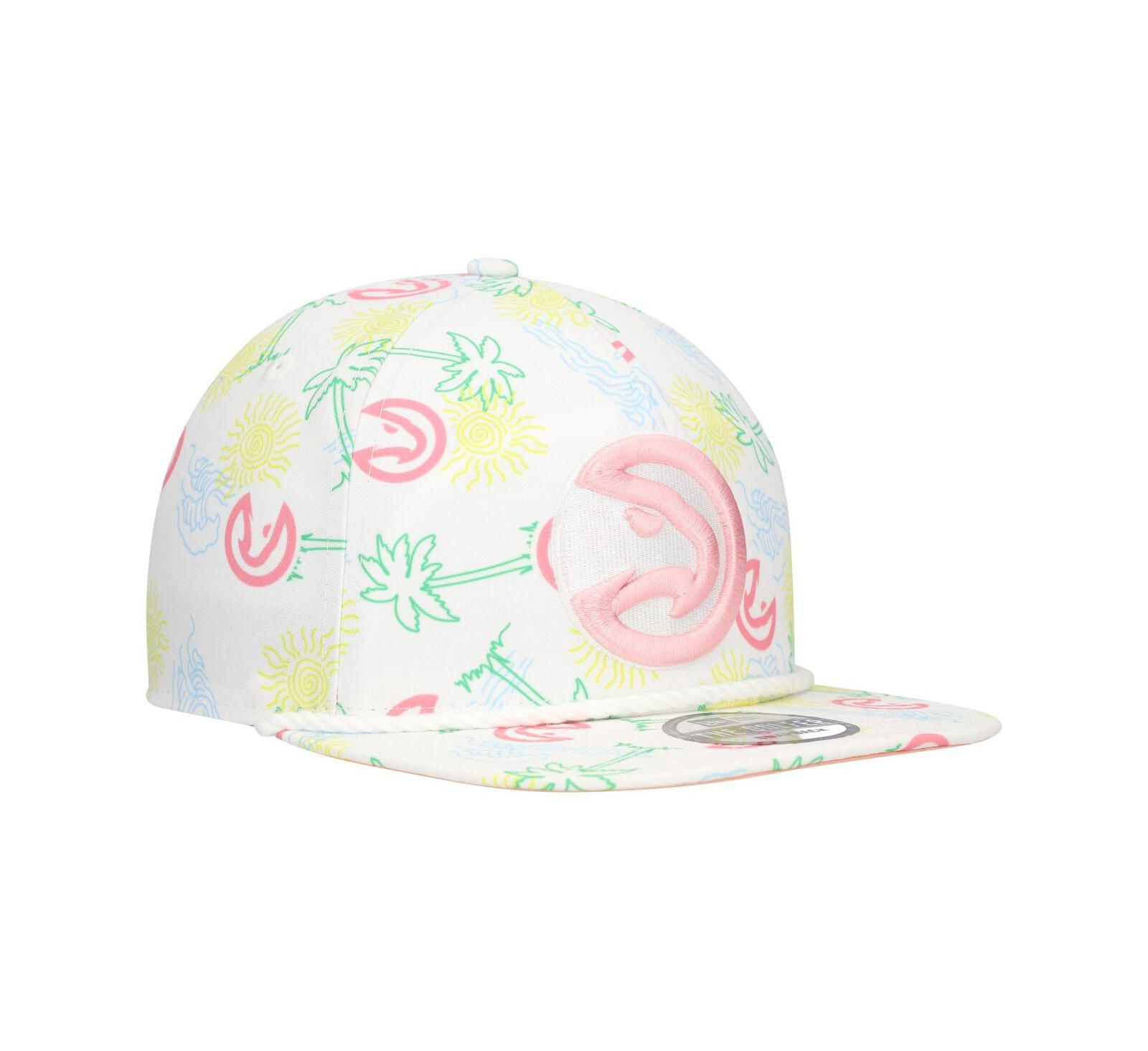 New Era Мужской White Atlanta Hawks Palm Trees and Waves Golfer Adjustable Hat