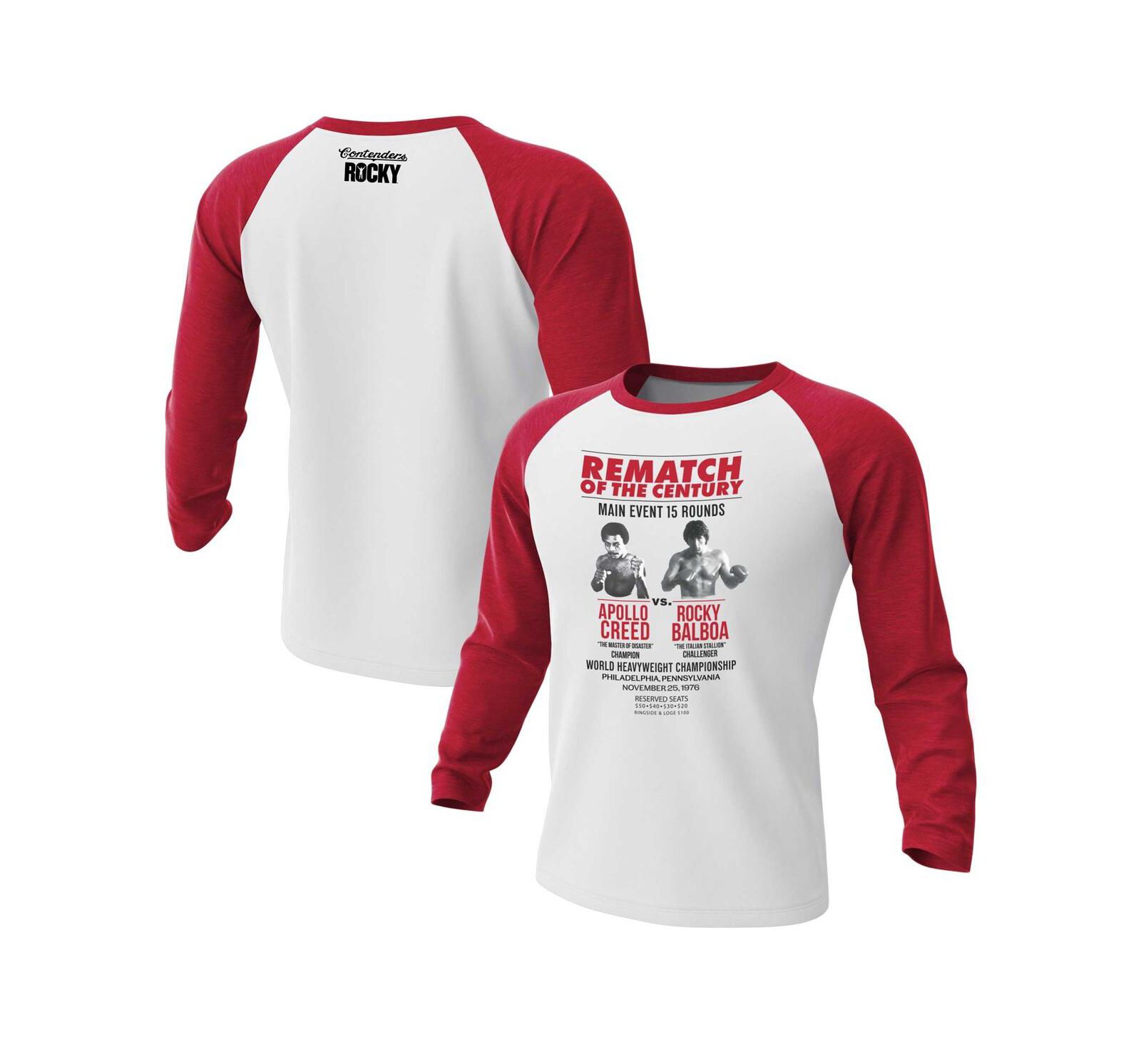 Мужская футболка Contenders Clothing Rocky Rematch of the Century 3/4-Sleeve Raglan White/Red