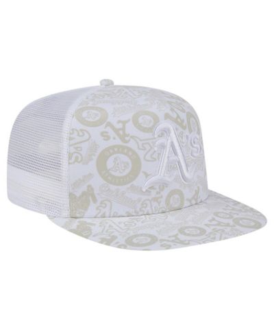 Мужская кепка New Era Oakland Athletics Logo Dunes A-Frame Trucker 9FIFTY Snapback белая