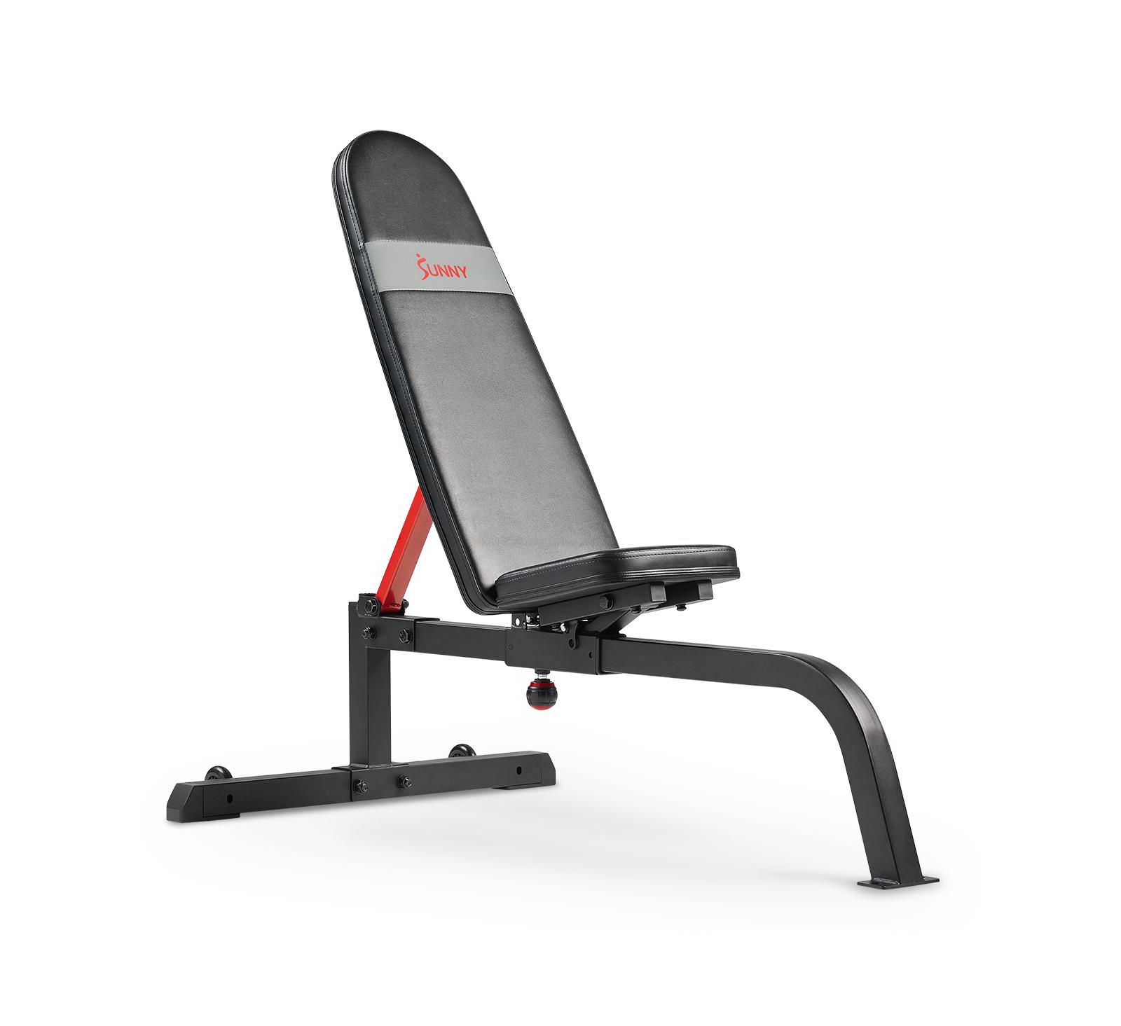 Sunny Health & Fitness Adjustable Incline Multifunction Weight Bench, Anti-bacterial Leather and Weight Capacity 520LBs